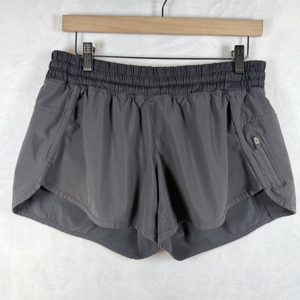 Lululemon Track Attack Shorts Womens 10 Black Running Athleisure Gym 4in Inseam
